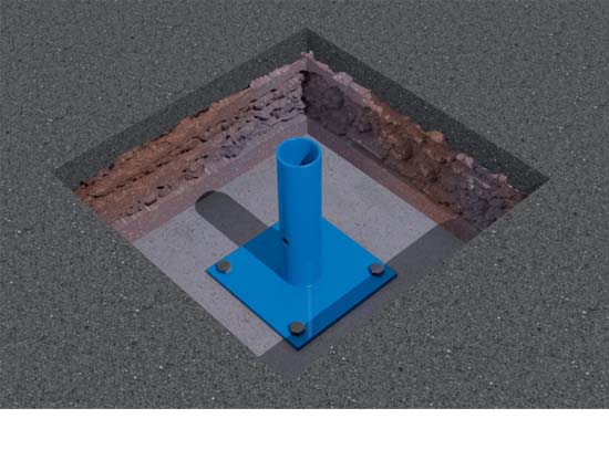 Excavate for your foundations, cast your concrete slab bases and bolt down the System 60 feet.